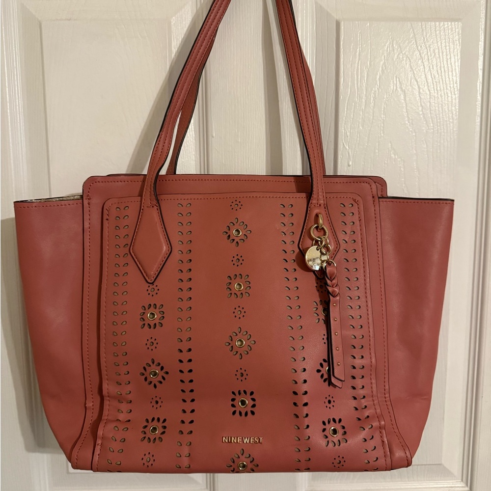 Nine West Pink Perforated Tote Bag